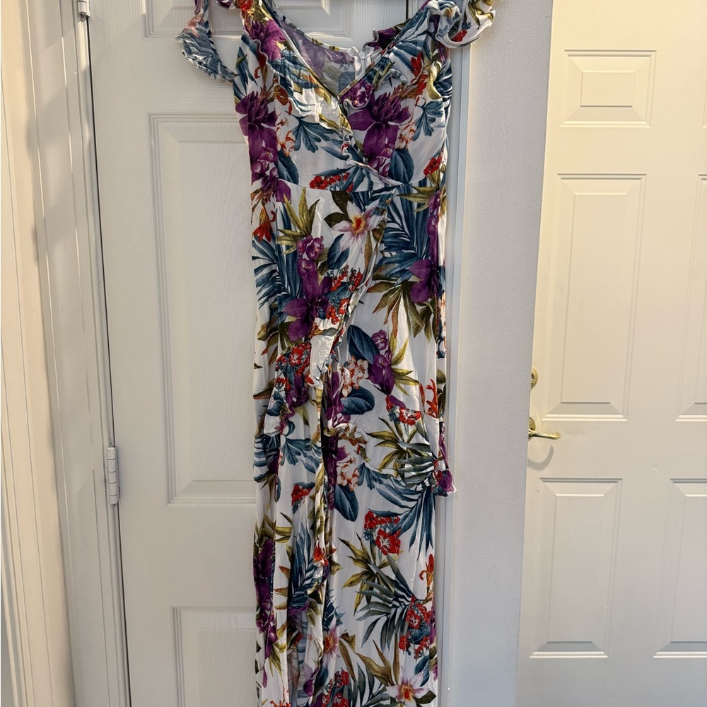 Forever 21 Floral Maxi Dress - Purple and Green
